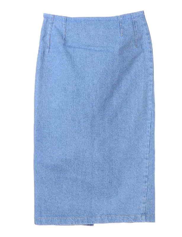 Denim Midi Skirt wool skirt warm