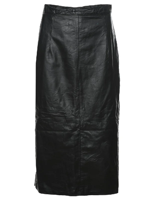 Black Leather Skirt - S velvet skirt sumptuous