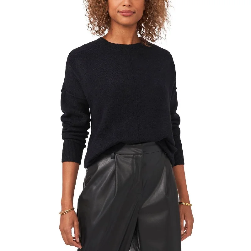 Vince Camuto Womens Extend Shoulder Ribbed Trim Crewneck Sweater Solid Color Striped Floral Print Vince Camuto Womens Extend Shoulder Ribbed Trim Crewneck Sweater Solid Color Striped Floral Print
