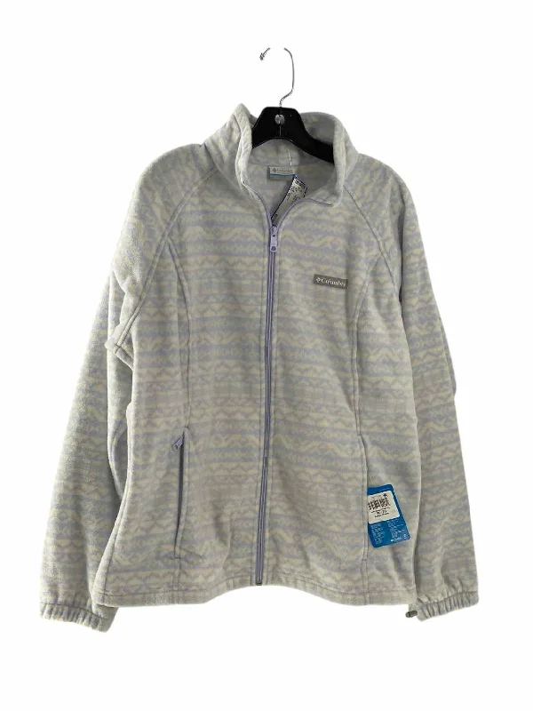 Columbia Size XL White Periwinkle Print Fleece Jacket (Outdoor) Wool Jacket Cashmere Jacket Tweed Jacket Columbia Size XL White Periwinkle Print Fleece Jacket (Outdoor) Wool Jacket Cashmere Jacket Tweed Jacket