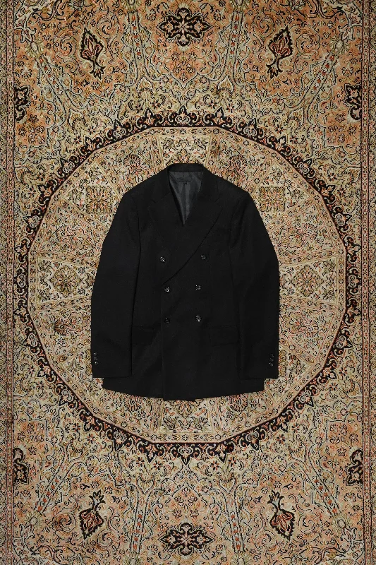 Omar Afridi NOTCHED LAPEL TAILORED JACKET (BLACK) Zippered Front Buttoned Front Snap Front Omar Afridi NOTCHED LAPEL TAILORED JACKET (BLACK) Zippered Front Buttoned Front Snap Front