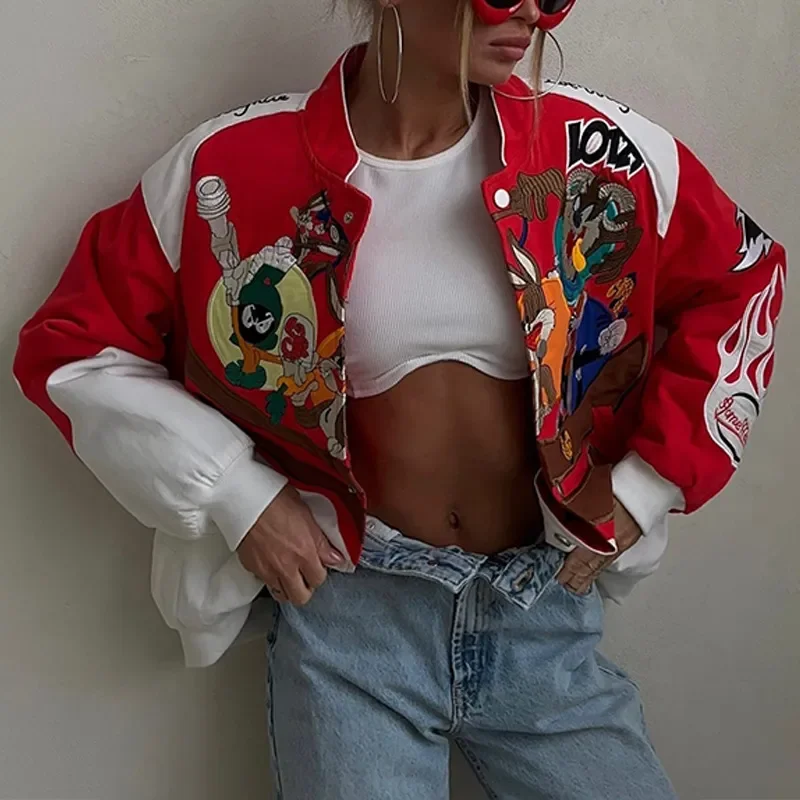 Women Fashion Casual Letter Cartoon Print Long Sleeve Jacket Coat Anorak Shell Jacket Lightweight Jacket Women Fashion Casual Letter Cartoon Print Long Sleeve Jacket Coat Anorak Shell Jacket Lightweight Jacket