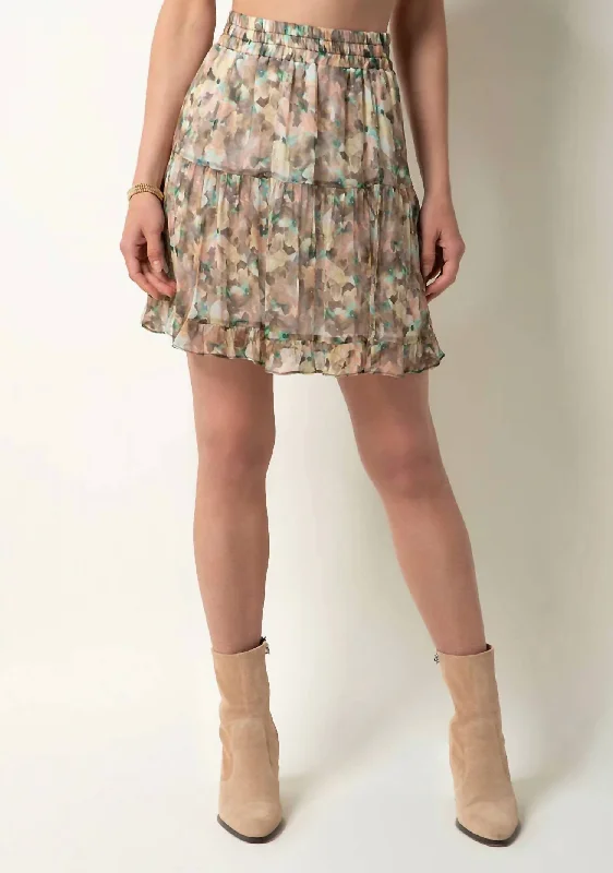 Lottie Georgette Skirt In Abstract Foliage lace skirt elegant