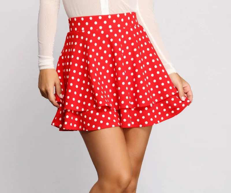 Miss Retro Mouse Polka Dot Skater Skirt cotton skirt soft