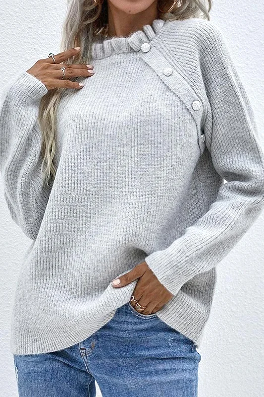CASUAL KNIT SWEATER Real Fur Shearling Chenille