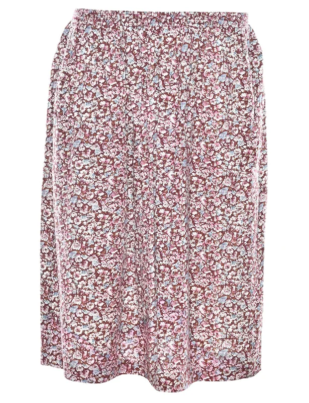Floral Pattern Skirt - M lace skirt romantic