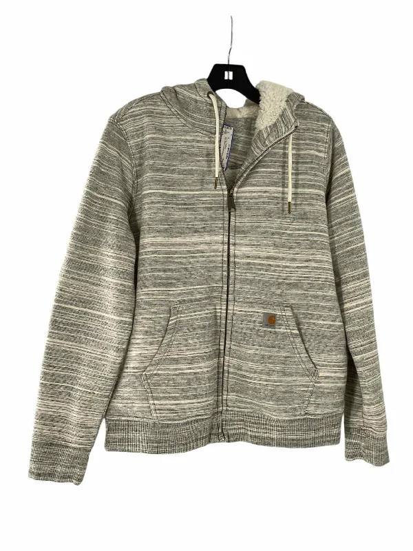 Carhartt Size M Gray White Heather Fleece Lined Jacket (Outdoor) Plaid Jacket Tartan Jacket Houndstooth Jacket
