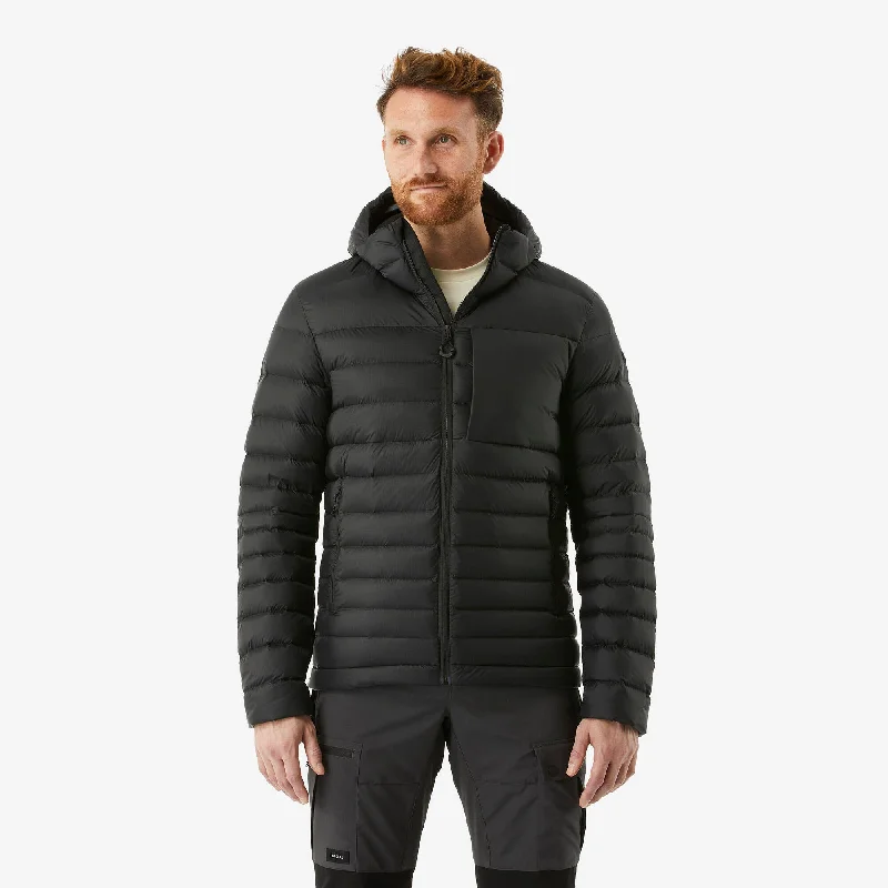 Forclaz Men's mountain and Backpacking padded and hooded jacket - MT500 14°F Mesh Jacket Canvas Jacket Denim Jacket