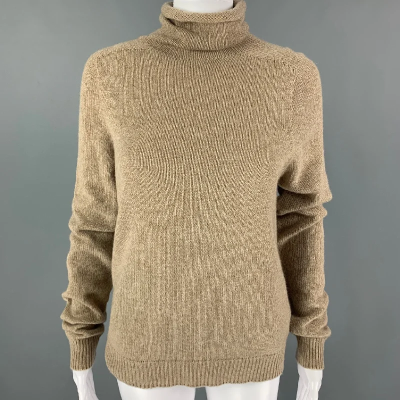 COLLECTION by RALPH LAUREN Size M Beige Taupe Cashmere Turtleneck Sweater Chenille Blend Fleece Blend Nylon Blend COLLECTION by RALPH LAUREN Size M Beige Taupe Cashmere Turtleneck Sweater Chenille Blend Fleece Blend Nylon Blend
