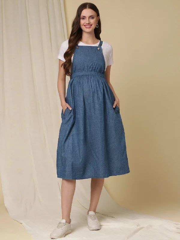 Maternity Dungaree Skirt leather skirt sleek
