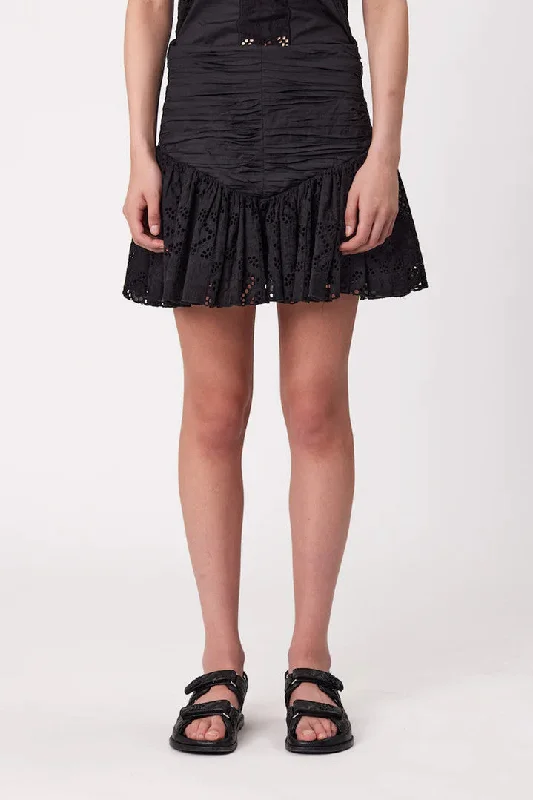 Remain - Freya Mini Skirt, Black leather skirt bold