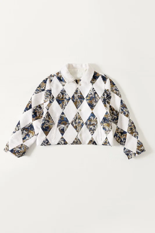 "REGAL THOUGHTS" PATCHWORK JACKET Chenille Fabric Brocade Fabric Lace Fabric