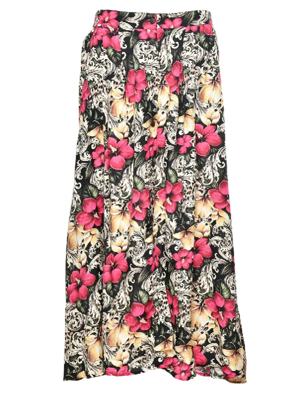 Floral Full Skirt - S relaxed fit skirt