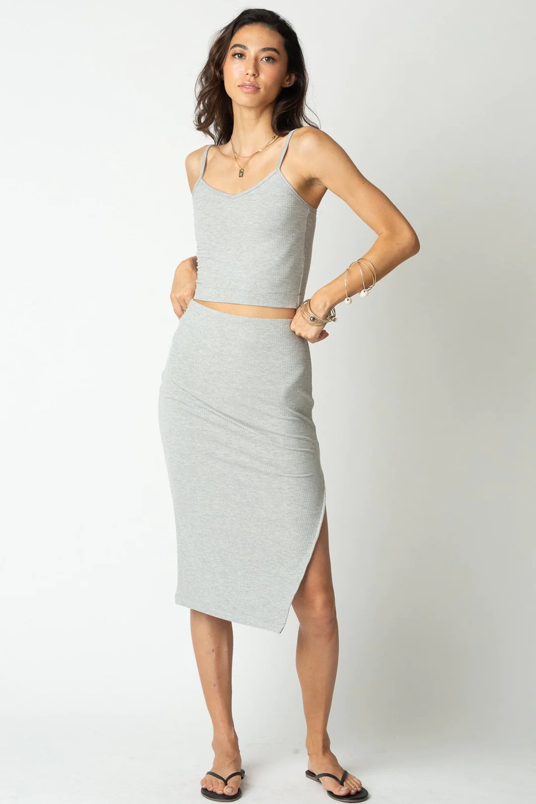 Heather Rib Edit Skirt cashmere skirt soft