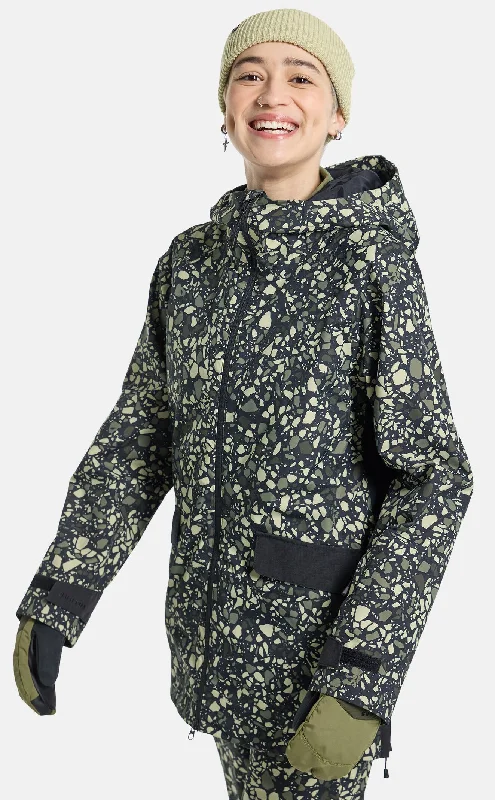 Burton Lalik Jacket Womens Sediment / Black Welt Pockets Slit Pockets Flap Pockets