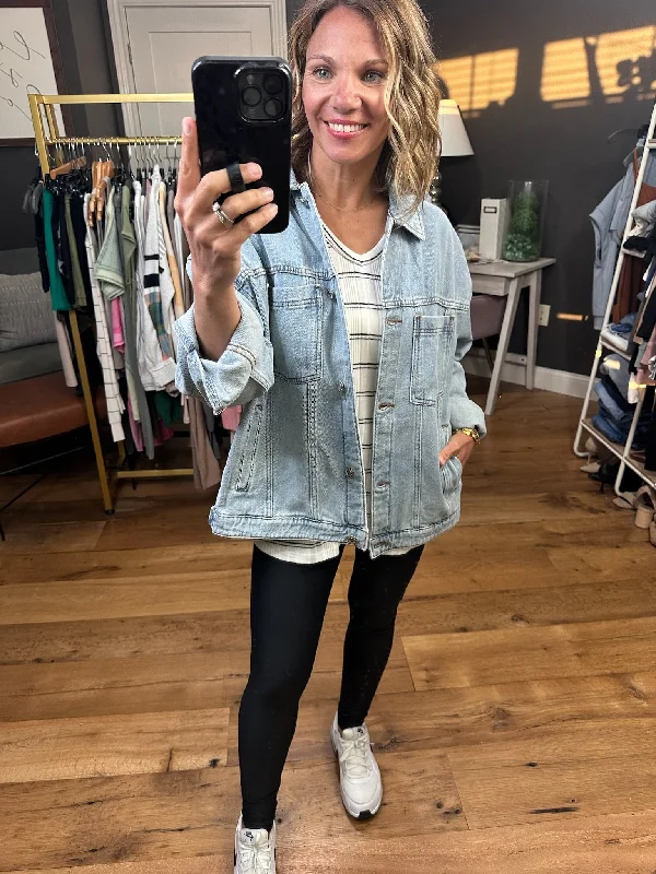 The Harlow Boyfriend Denim Jacket Tailored Jacket Straight Jacket A-Line Jacket