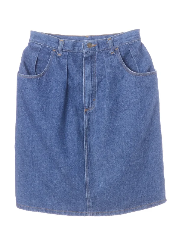 Denim Midi Skirt velvet skirt glossy