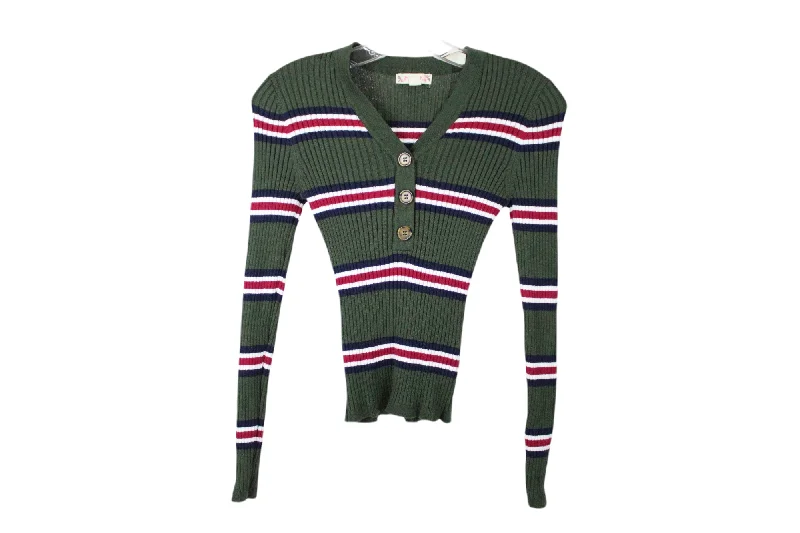 It's Our Time Green Rib Knit Sweater | XS Cotton Fabric Linen Fabric Terry Fabric