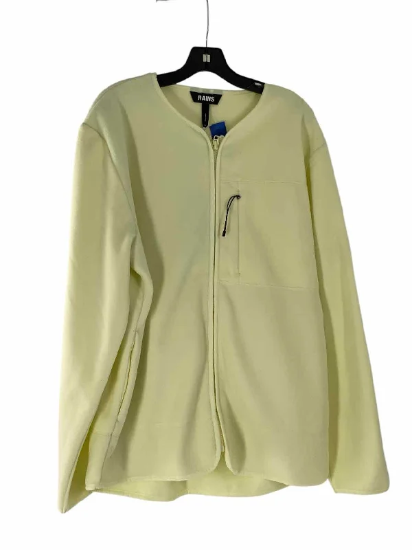RAINS Size L Yellow Fleece Jacket (Outdoor) Bomber Jacket Anorak Windbreaker