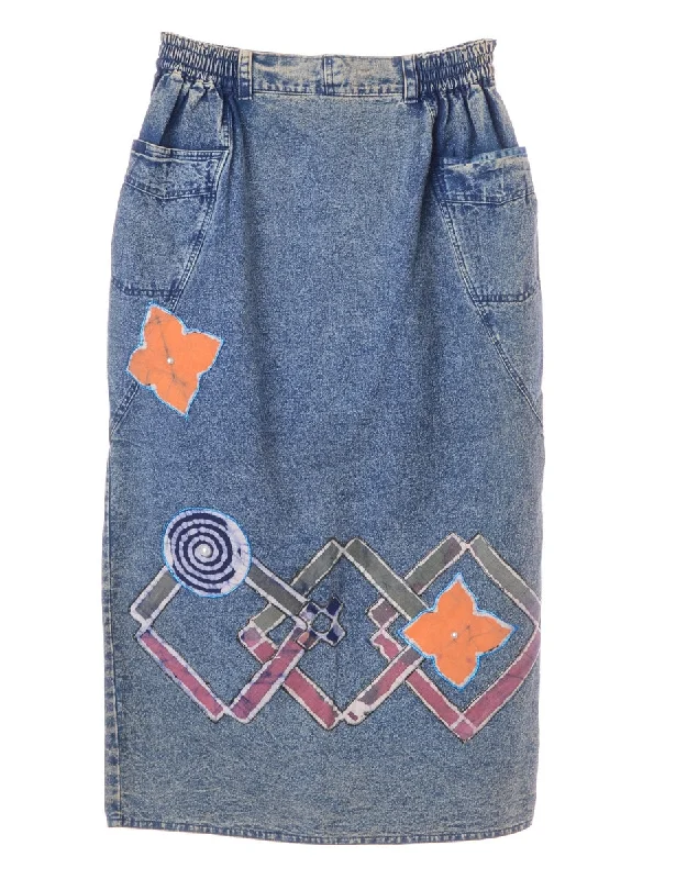Denim Midi Skirt velvet skirt rich