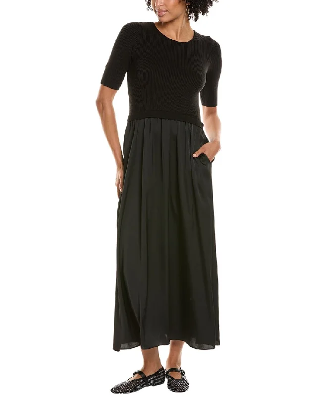 Taylor Satin Skirt Sweaterdress asymmetrical skirt cut