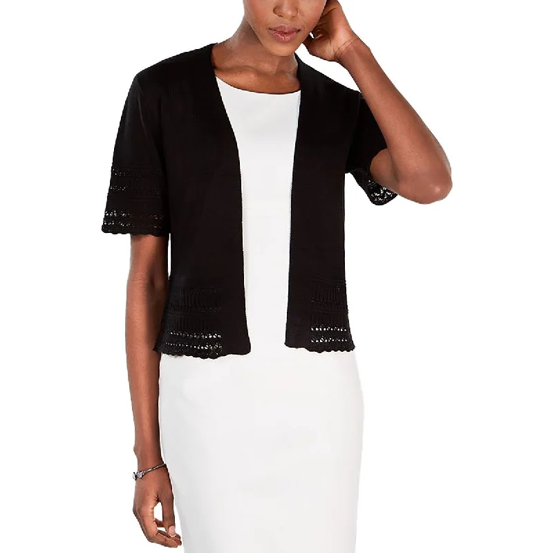 Signature By Robbie Bee Womens Petites Knit Open Front Shrug Sweater Fitted Slim Tailored