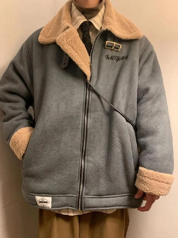 Double-Faced Zip-Up Jacket Rayon Jacket Velvet Jacket Corduroy Jacket