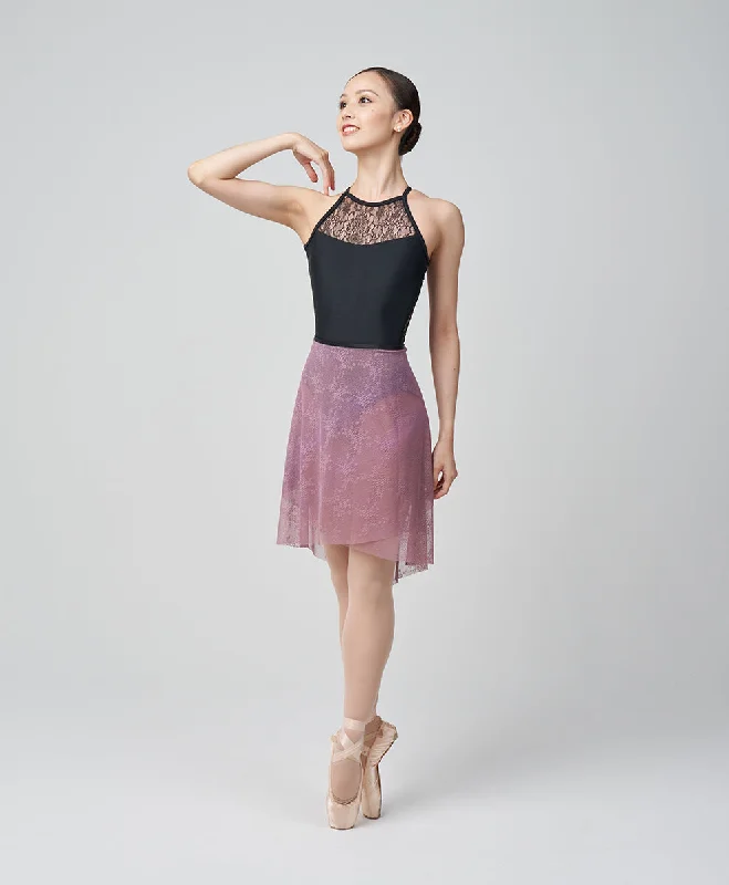 Long Flatter Wrap Skirt - Dainty Lace linen skirt light