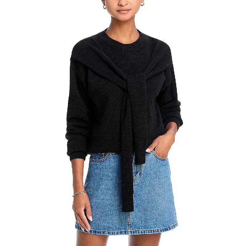 Line & Dot Womens Knit Layered Crewneck Sweater Nylon Fabric Polyester Fabric Spandex Fabric Line & Dot Womens Knit Layered Crewneck Sweater Nylon Fabric Polyester Fabric Spandex Fabric