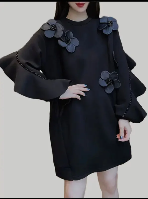 Saucey tunic sweater dress Front Pockets Side Pockets Patch Pockets