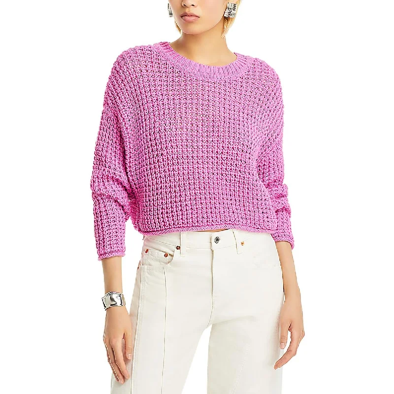 Aqua Womens Waffle Knit Crewneck Crop Sweater Rayon Fabric Velvet Fabric Corduroy Fabric Aqua Womens Waffle Knit Crewneck Crop Sweater Rayon Fabric Velvet Fabric Corduroy Fabric