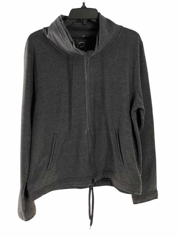 Central Park Size XL Gray Jacket Stand-Up Collar Roll-Neck Collar Turtle Neck