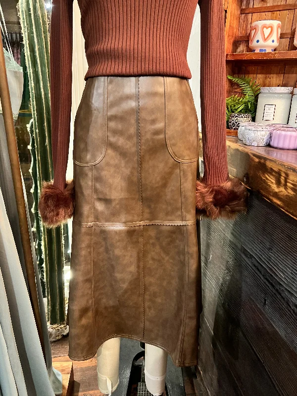 Brown Maddelena Skirt elastic waist skirt