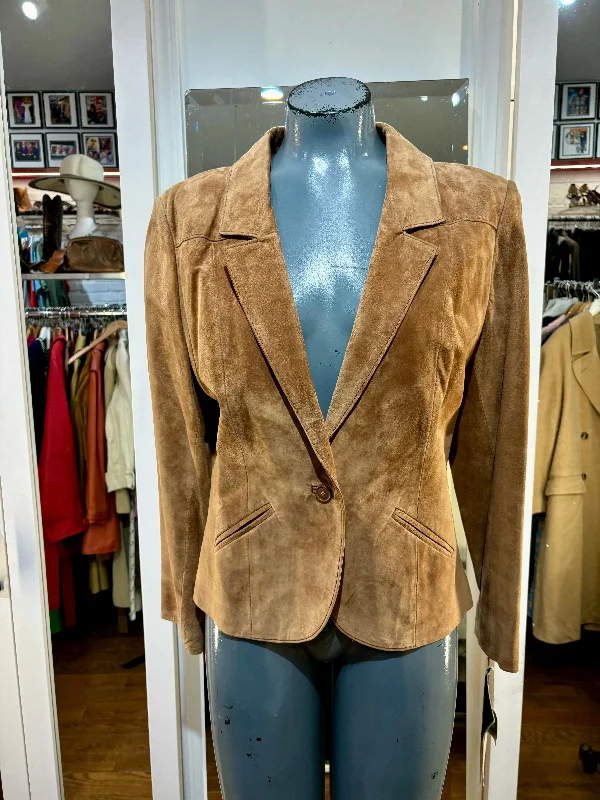 80’s Light Brown Suede One Button Jacket By Avanti Elasticated Jacket Padded Jacket Insulated Jacket 80’s Light Brown Suede One Button Jacket By Avanti Elasticated Jacket Padded Jacket Insulated Jacket
