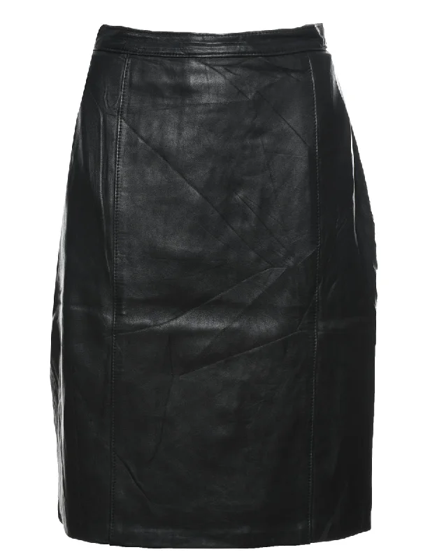 Black Leather Skirt - S linen skirt light