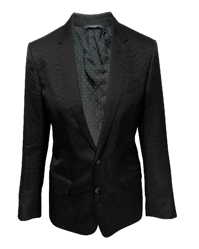 Dolce & Gabbana Tailored Martini Evening Jacket in Black Wool Front Pockets Side Pockets Patch Pockets Dolce & Gabbana Tailored Martini Evening Jacket in Black Wool Front Pockets Side Pockets Patch Pockets