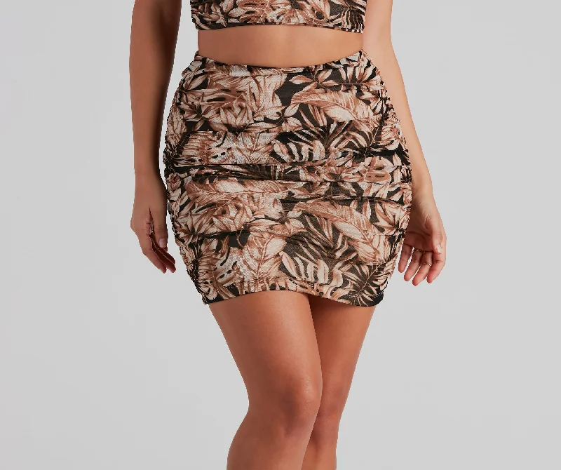 Tropical Getaway Mesh Mini Skirt velvet skirt luxurious