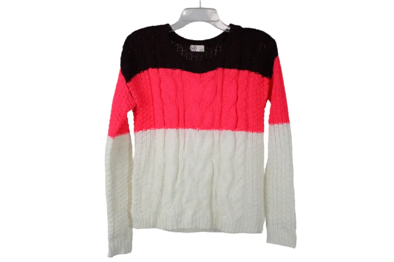 SO Cable Knit Color Blocked Sweater | S Stylish Fashionable Trendy