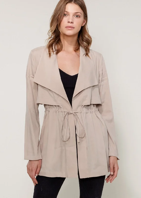 Ro&de Noir Open Front Jacket In Taupe Faux Fur Fabric Real Fur Fabric Shearling Fabric Ro&de Noir Open Front Jacket In Taupe Faux Fur Fabric Real Fur Fabric Shearling Fabric
