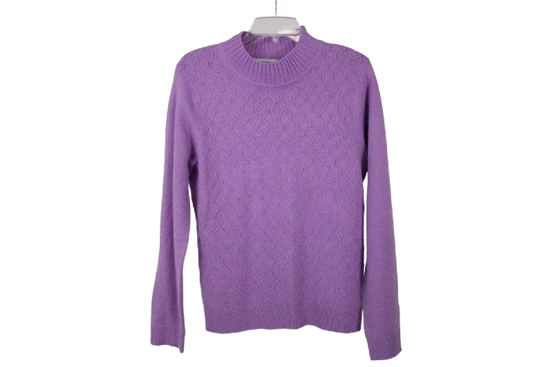Sag Harbor Purple Soft Sweater | M Wool Fabric Cashmere Fabric Tweed Fabric