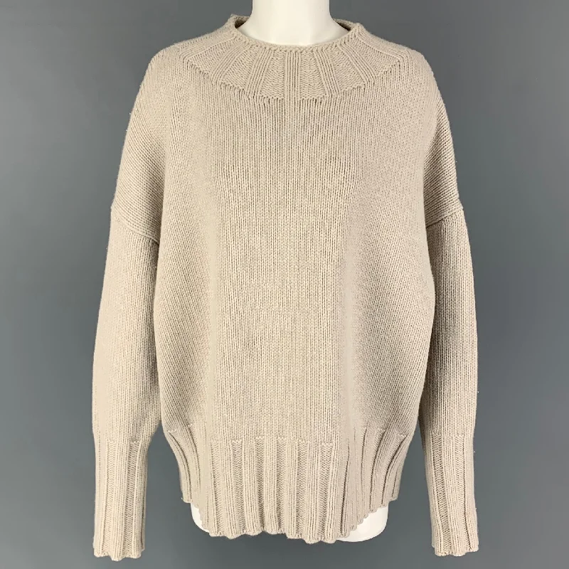 THE ROW Size XS Beige Knitted Oversized Sweater Casual Formal Business