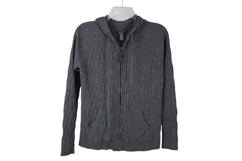 Covington Gray Zip Up Sweater | M Polka Dot Checkered Tartan