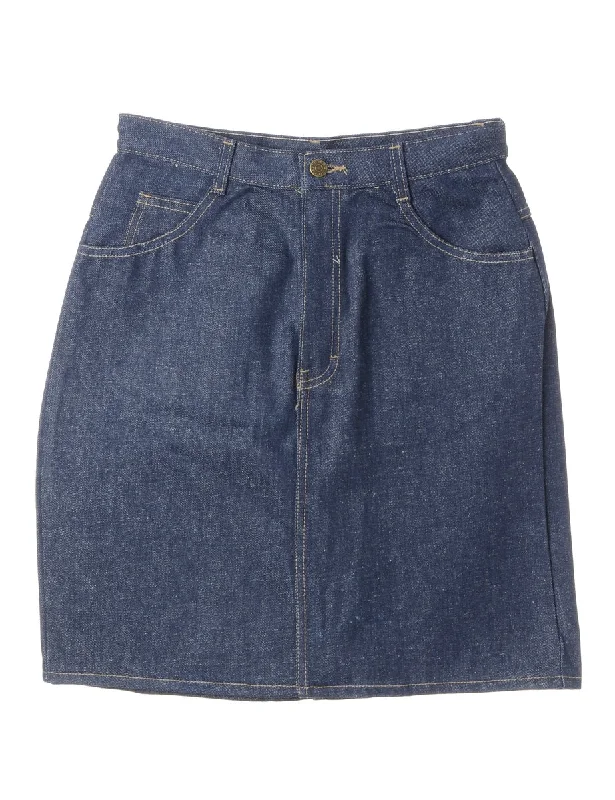 Denim Midi Skirt - M silk skirt smooth