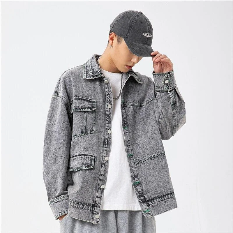 Double-Collared Denim Jacket Cotton Jacket Linen Jacket Terry Jacket
