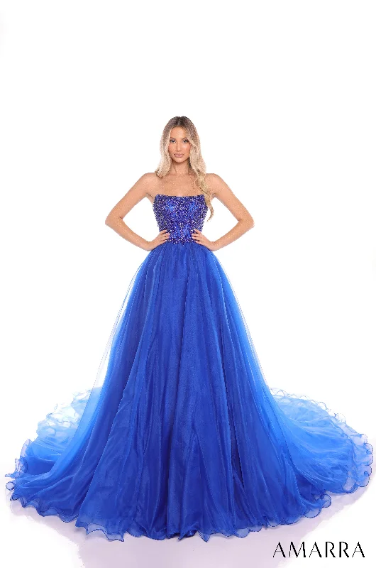 Amarra 88440 - Strapless Ballgown with Layered Skirt lace skirt elegant