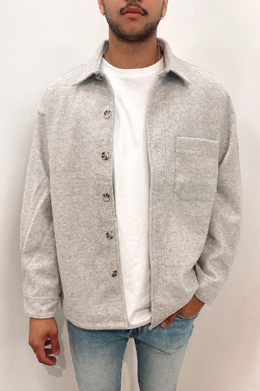 Newport Melton Jacket Grey Marle Faux Fur Jacket Real Fur Jacket Shearling Jacket