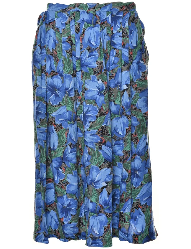 Floral Print Skirt - L cashmere skirt plush