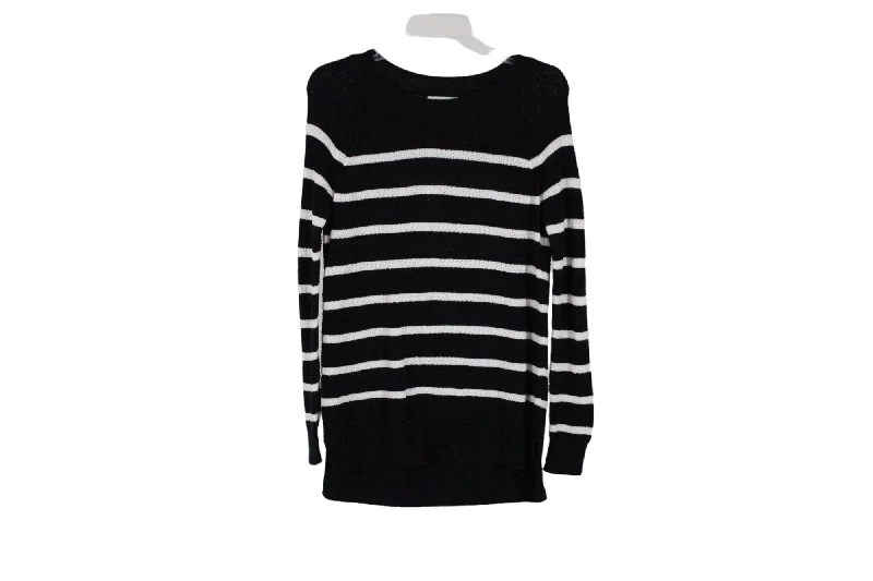 Old Navy Black Striped Sweater | S Front Pockets Side Pockets Patch Pockets