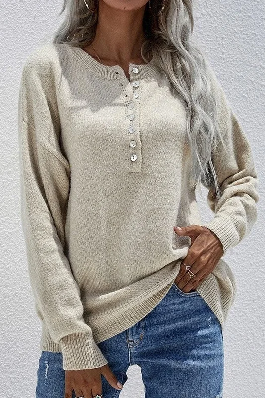 SOLID COLOR SWEATER Toggled Drawstring Belted