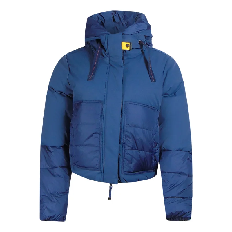 Parajumpers Otaca Navy Blue Hooded Down Jacket Knit Fabric Woven Fabric Fleece Fabric Parajumpers Otaca Navy Blue Hooded Down Jacket Knit Fabric Woven Fabric Fleece Fabric